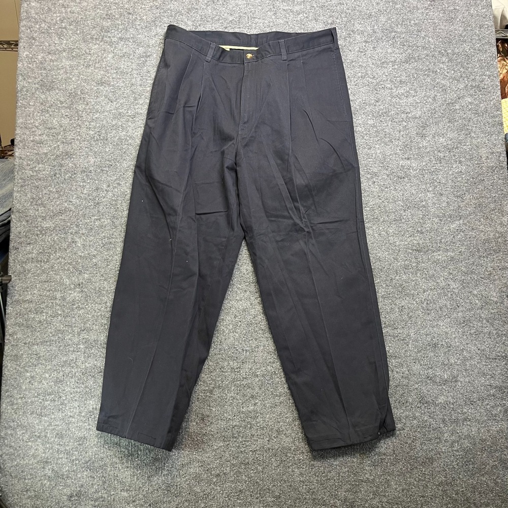 Flyers Dress‎ Pants Men's Black Pleated Cotton Classic Straight Formal - 34X28